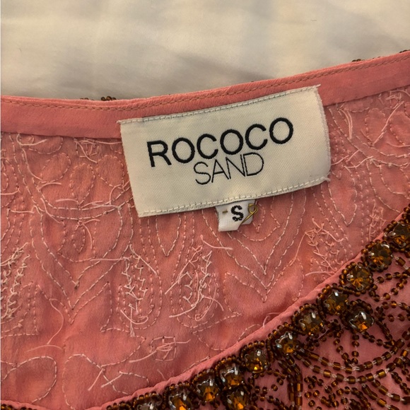 Rococo Sand Silk Embellished Caftan - Picture 2 of 5